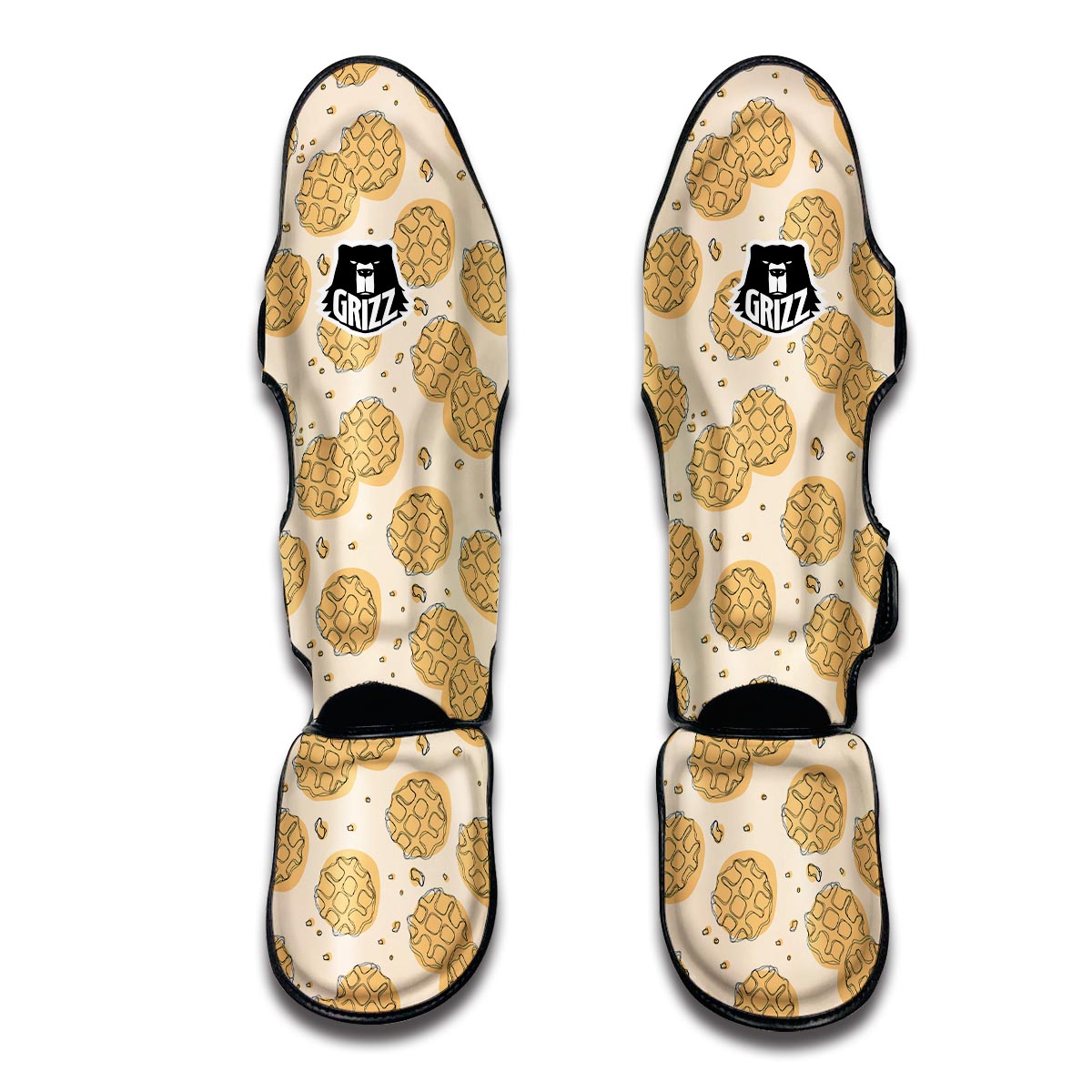 Waffle Print Pattern Muay Thai Shin Guards-grizzshop