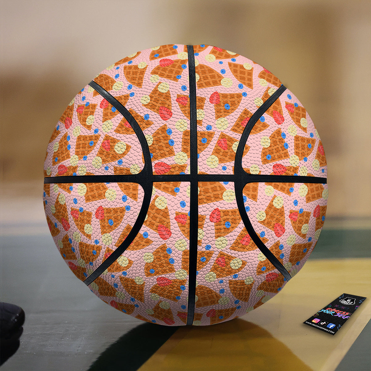 Watercolor Heart Teal And Pink Print Basketball