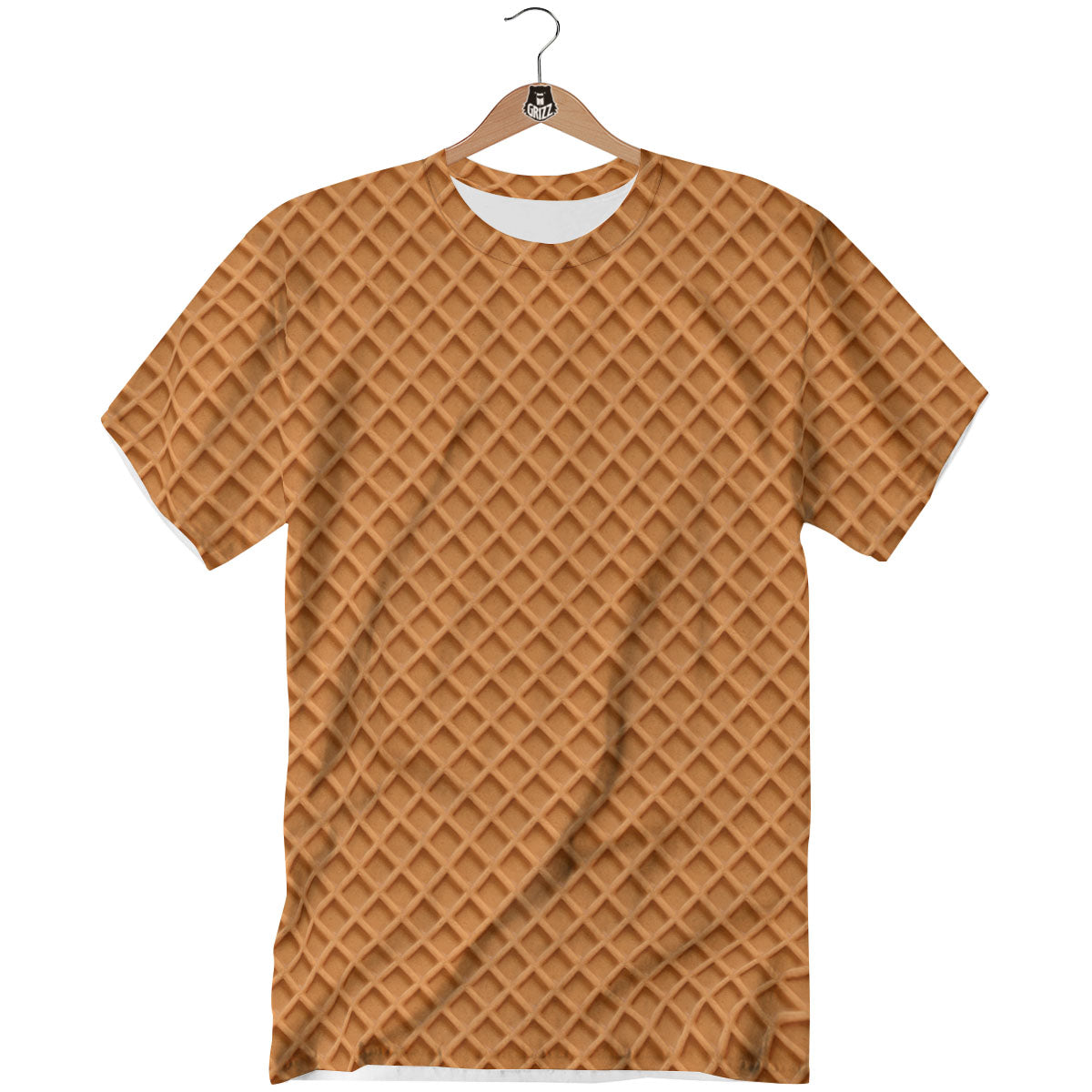 Waffles Print T-Shirt-grizzshop