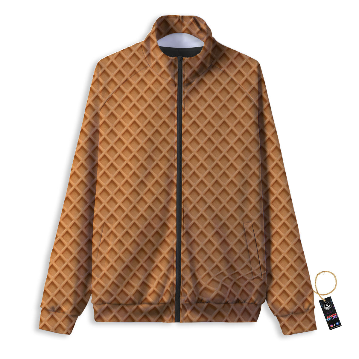 Waffles Print Track Jacket-grizzshop