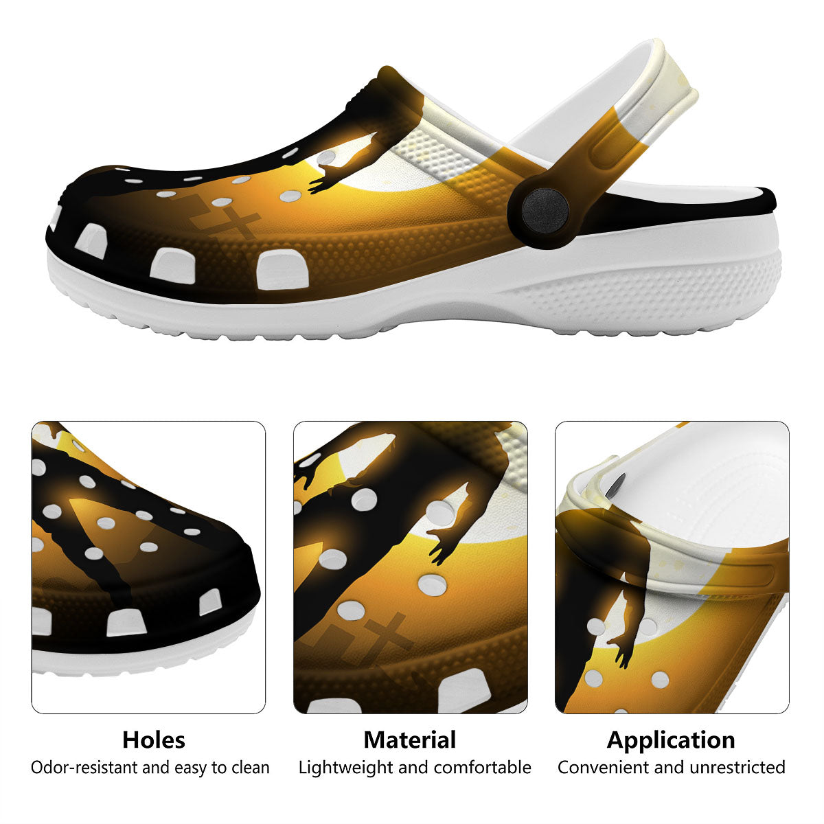 Walking Zombie Halloween Print Clog-grizzshop