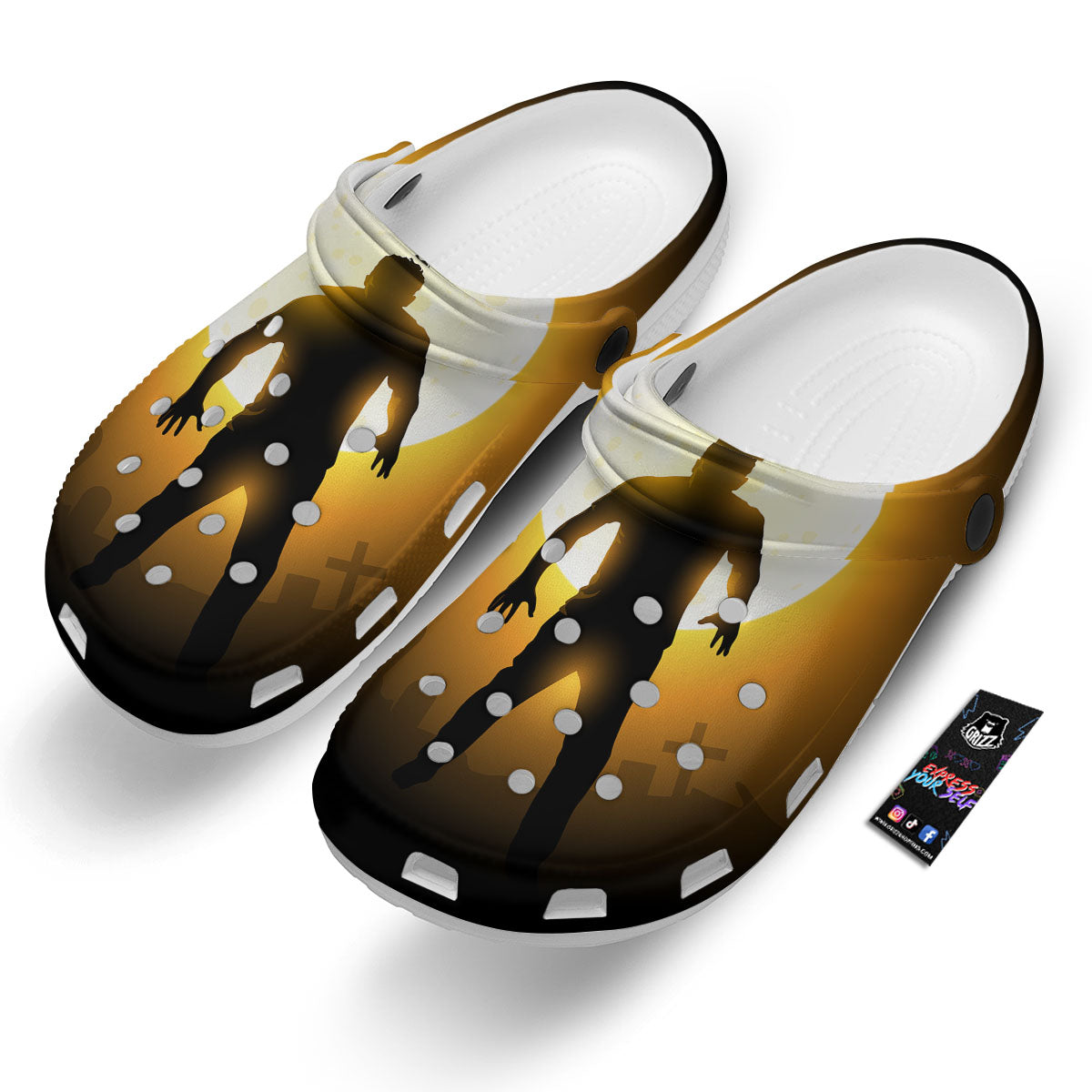 Walking Zombie Halloween Print Clog-grizzshop