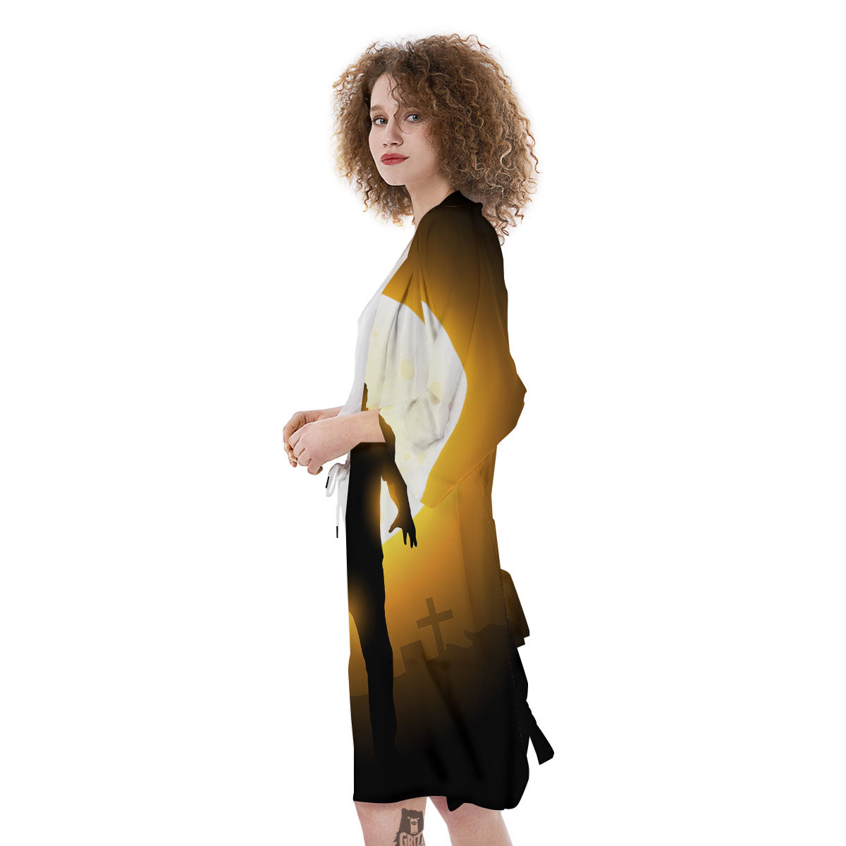 Walking Zombie Halloween Print Kimono-grizzshop