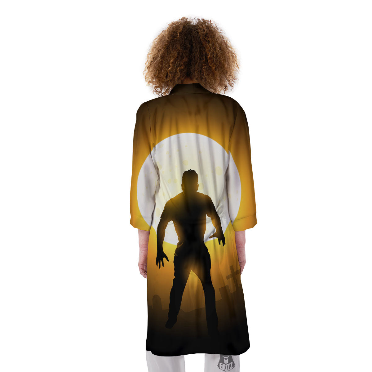 Walking Zombie Halloween Print Kimono-grizzshop