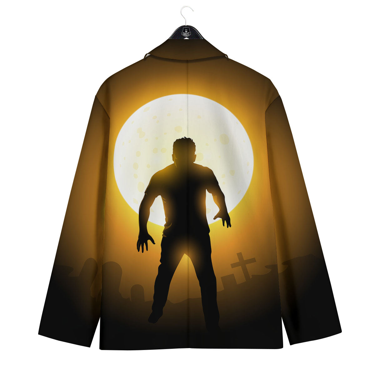 Walking Zombie Halloween Print Men's Sport Coat-grizzshop