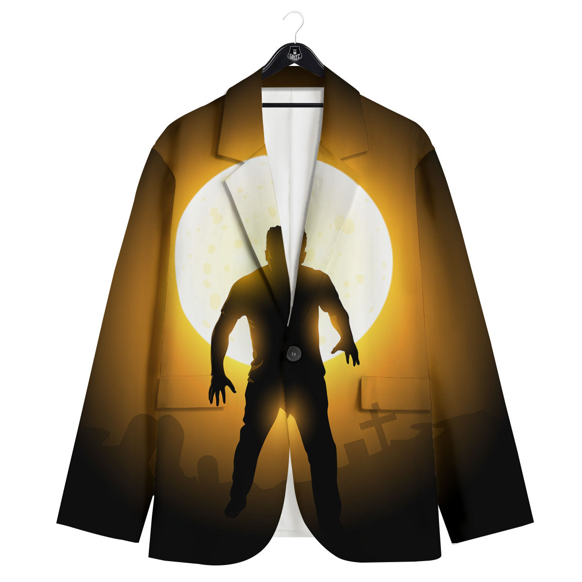 Walking Zombie Halloween Print Men's Sport Coat-grizzshop