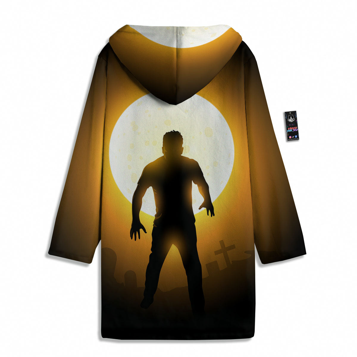Walking Zombie Halloween Print Men's Windbreaker Jacket-grizzshop
