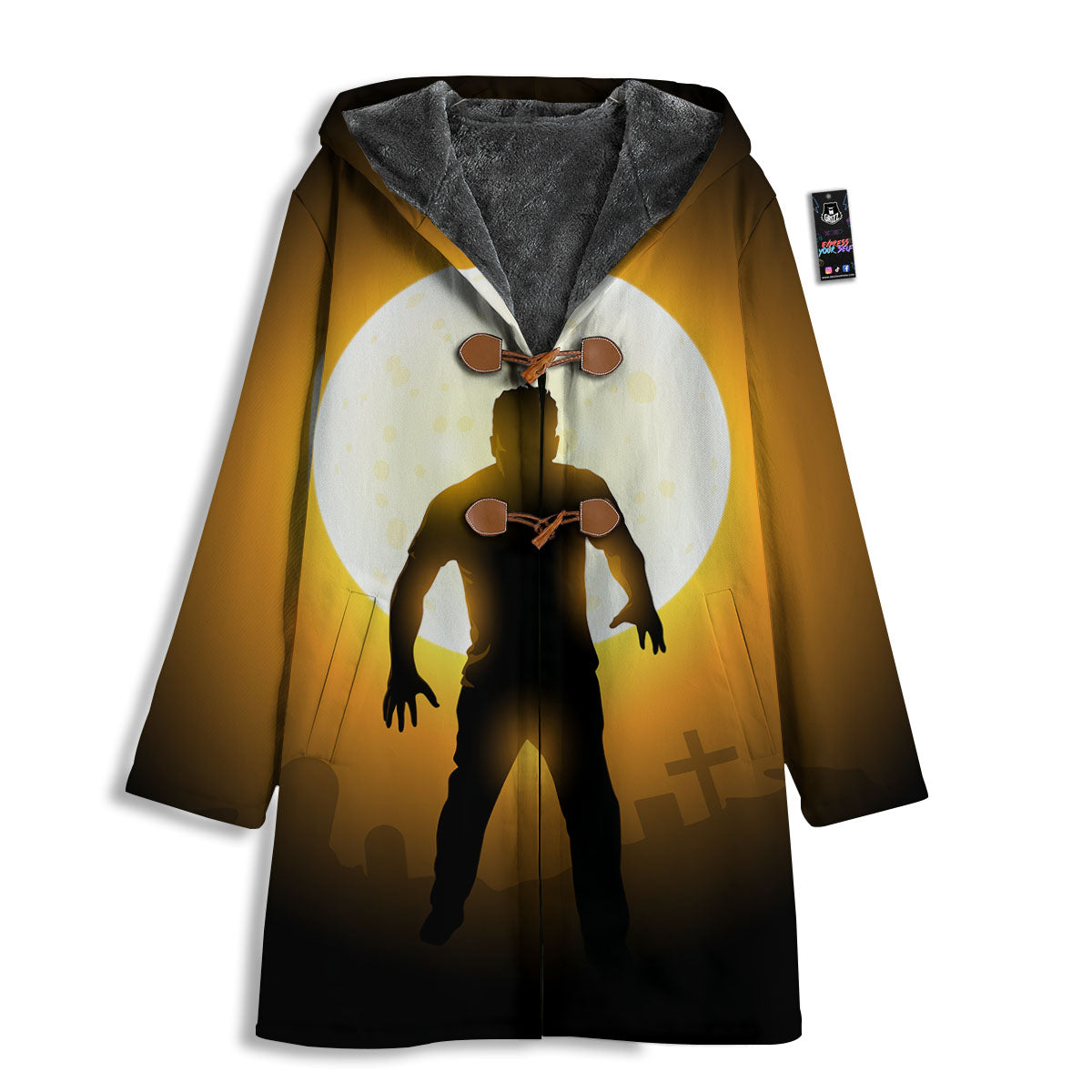 Walking Zombie Halloween Print Men's Windbreaker Jacket-grizzshop