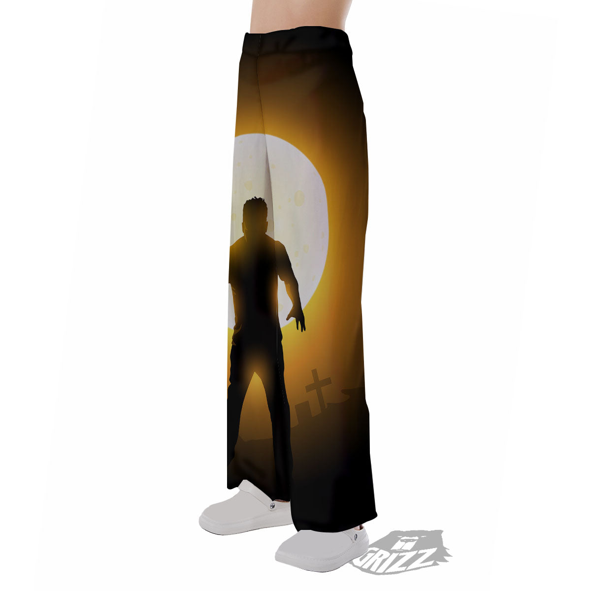 Walking Zombie Halloween Print Pajama Pants-grizzshop