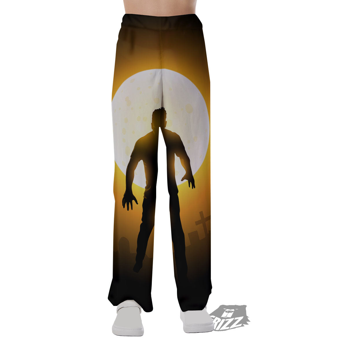 Walking Zombie Halloween Print Pajama Pants-grizzshop
