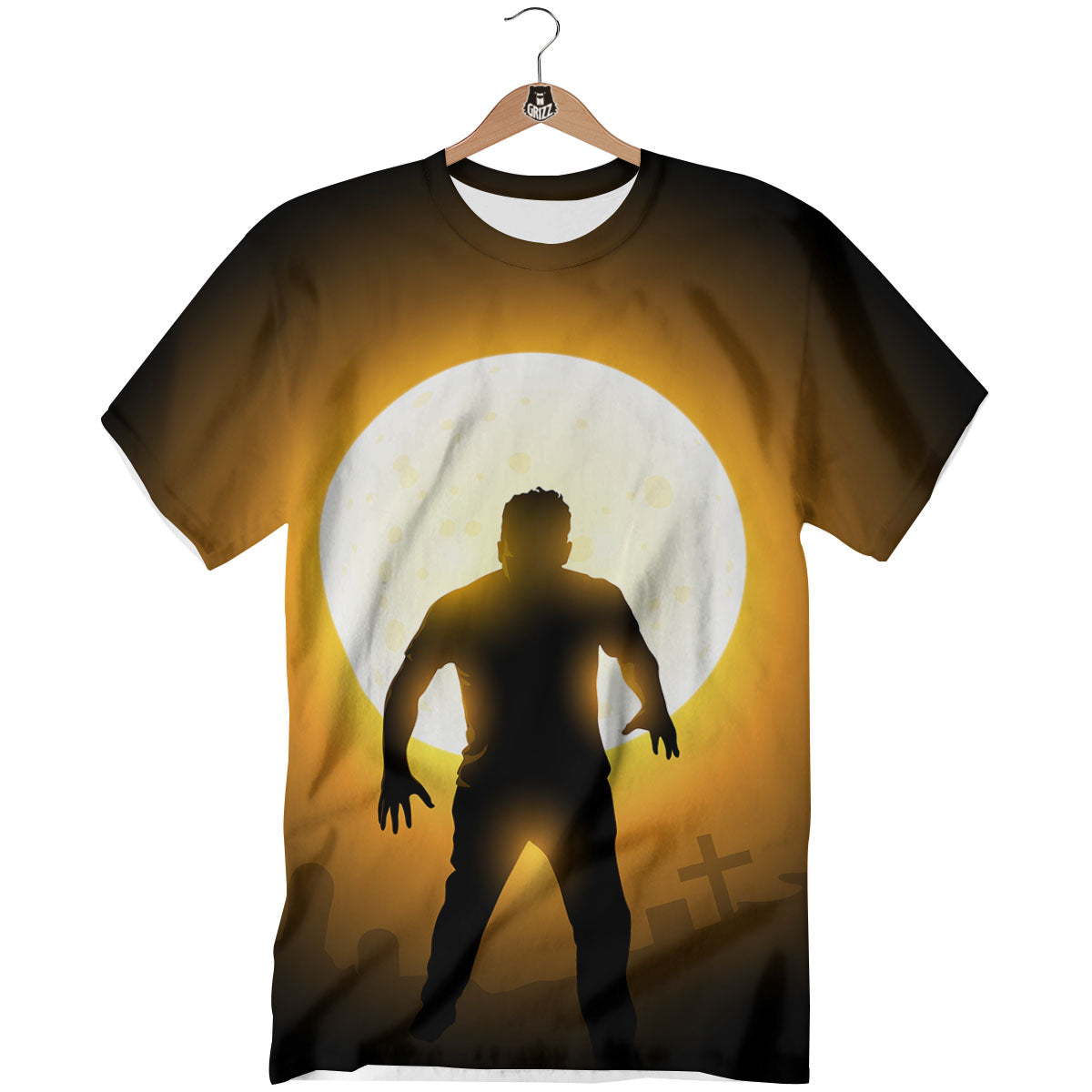 Walking Zombie Halloween Print T-Shirt-grizzshop