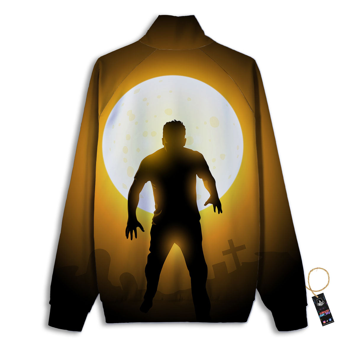 Walking Zombie Halloween Print Track Jacket-grizzshop