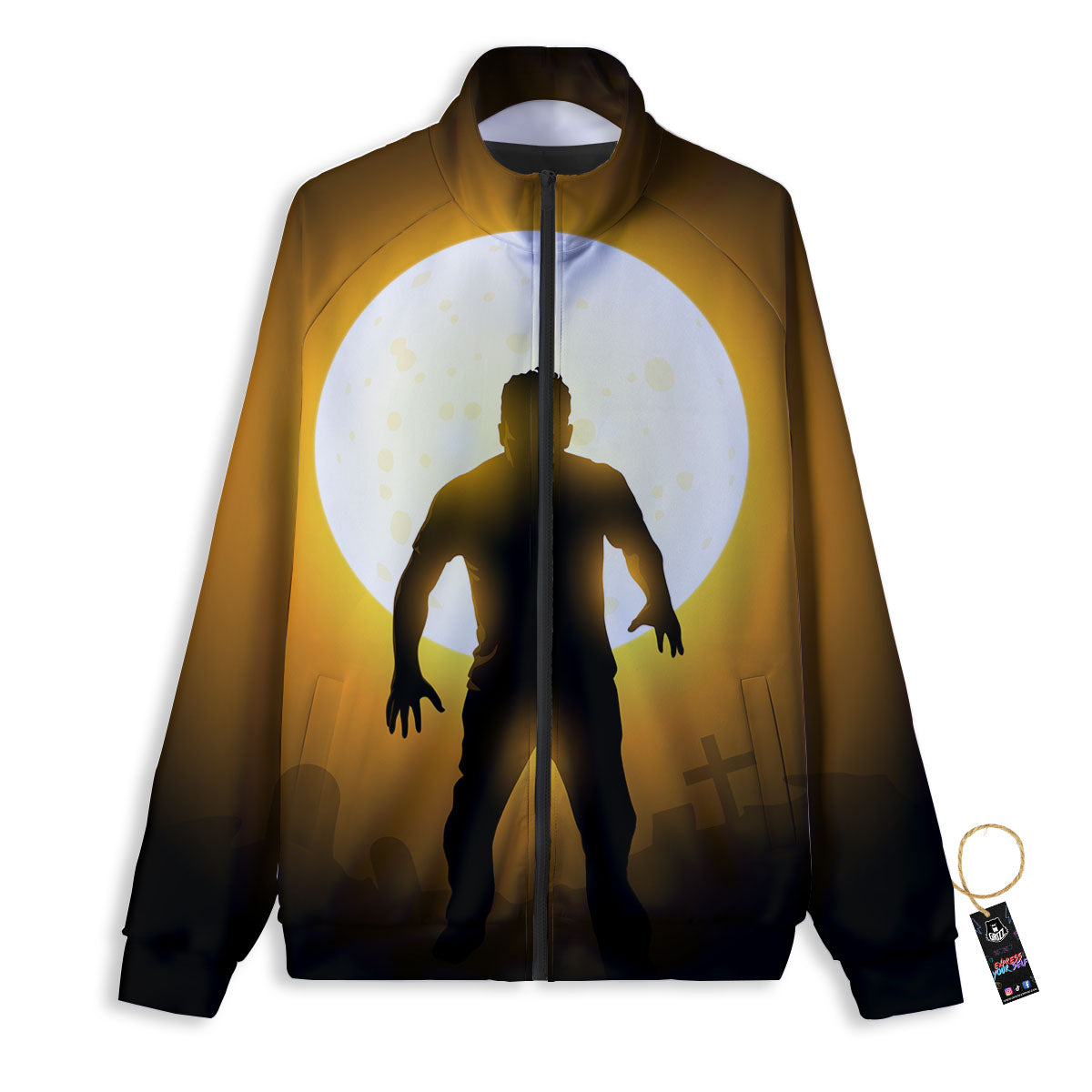 Walking Zombie Halloween Print Track Jacket-grizzshop