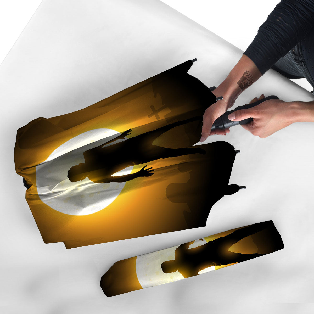 Walking Zombie Halloween Print Umbrella-grizzshop