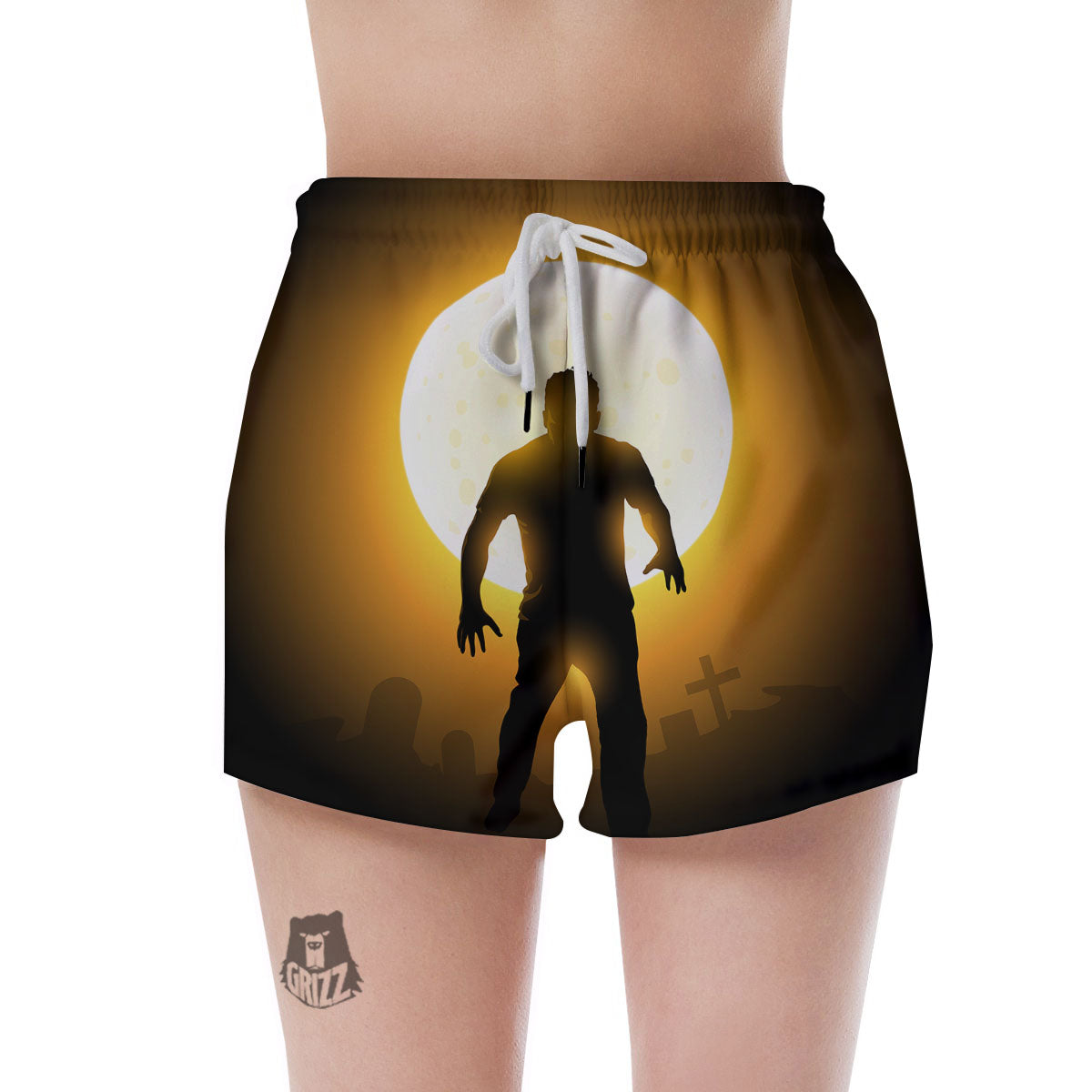 Walking Zombie Halloween Print Women's Shorts-grizzshop