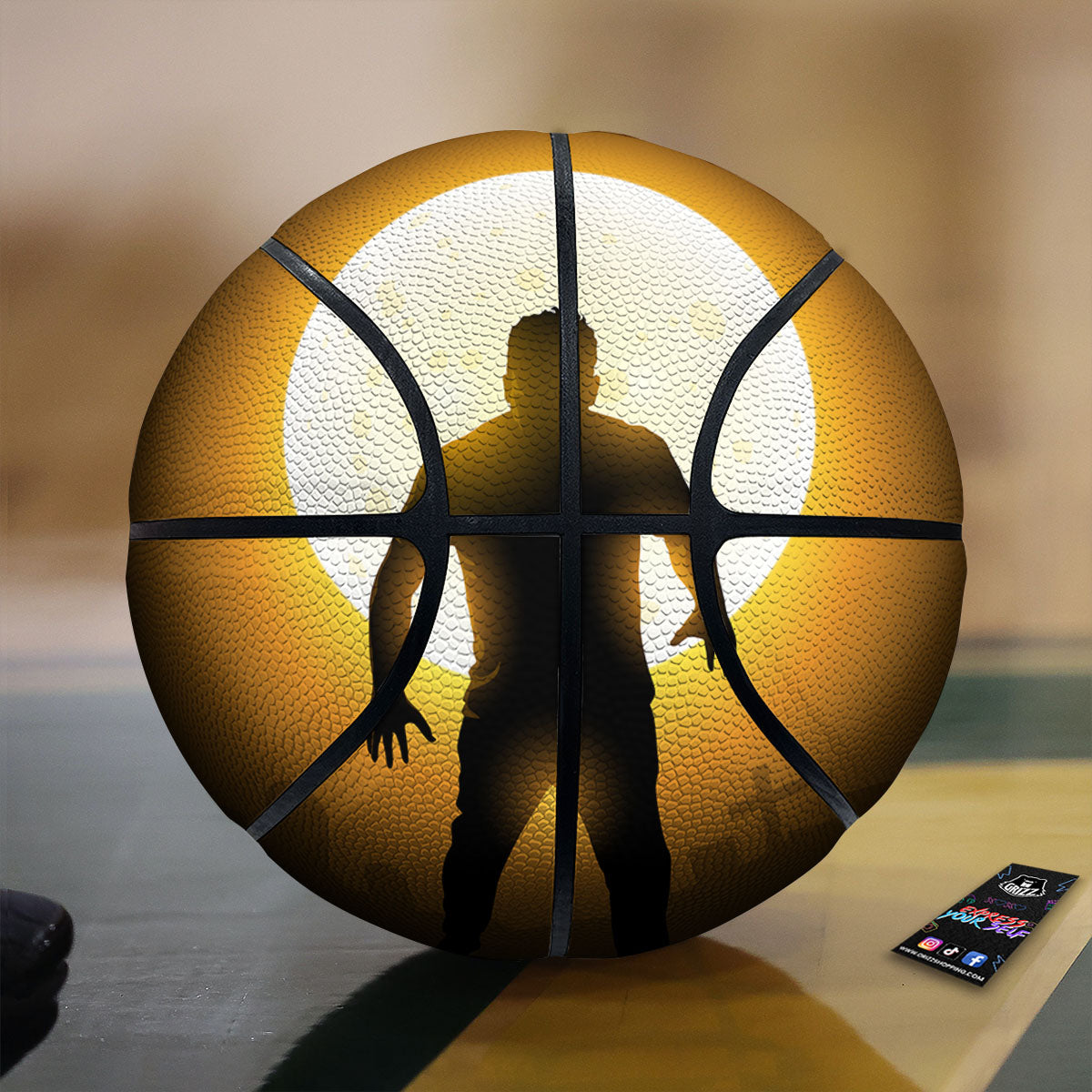 Walking Zombie Halloween Print Basketball