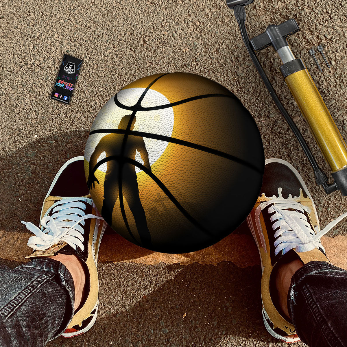Walking Zombie Halloween Print Basketball