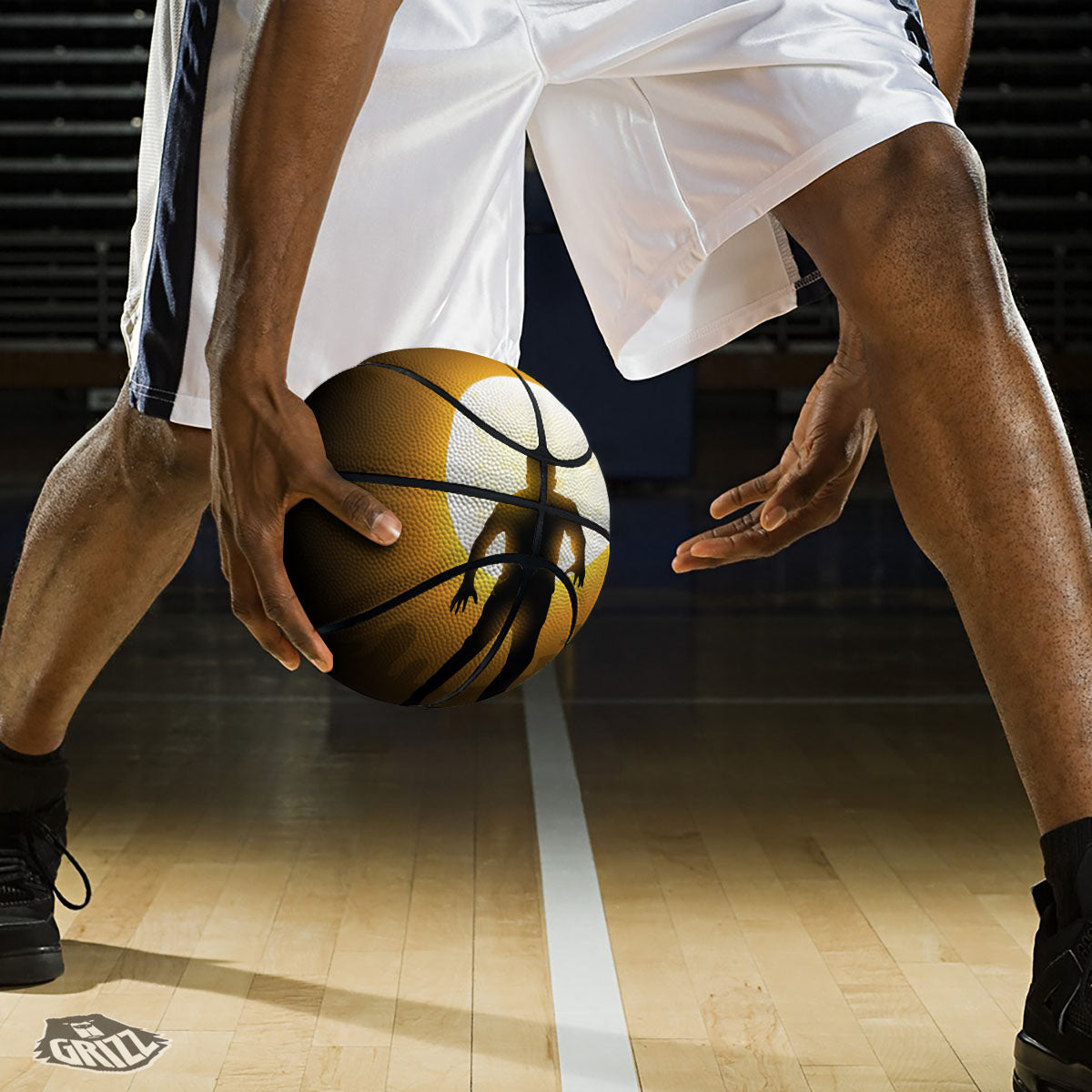 Walking Zombie Halloween Print Basketball