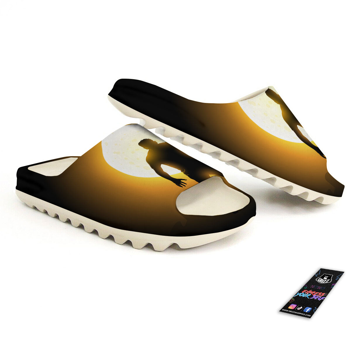 Walking Zombie Halloween Print Sandals-grizzshop