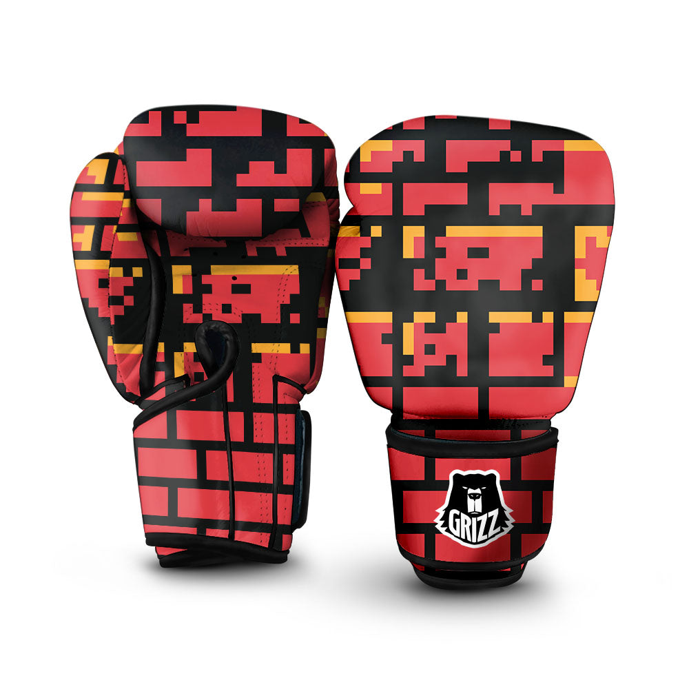 Wall Orange 8-Bit Pixel Print Boxing Gloves-grizzshop