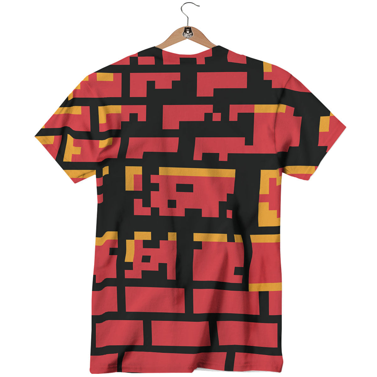 Wall Orange 8-Bit Pixel Print T-Shirt-grizzshop