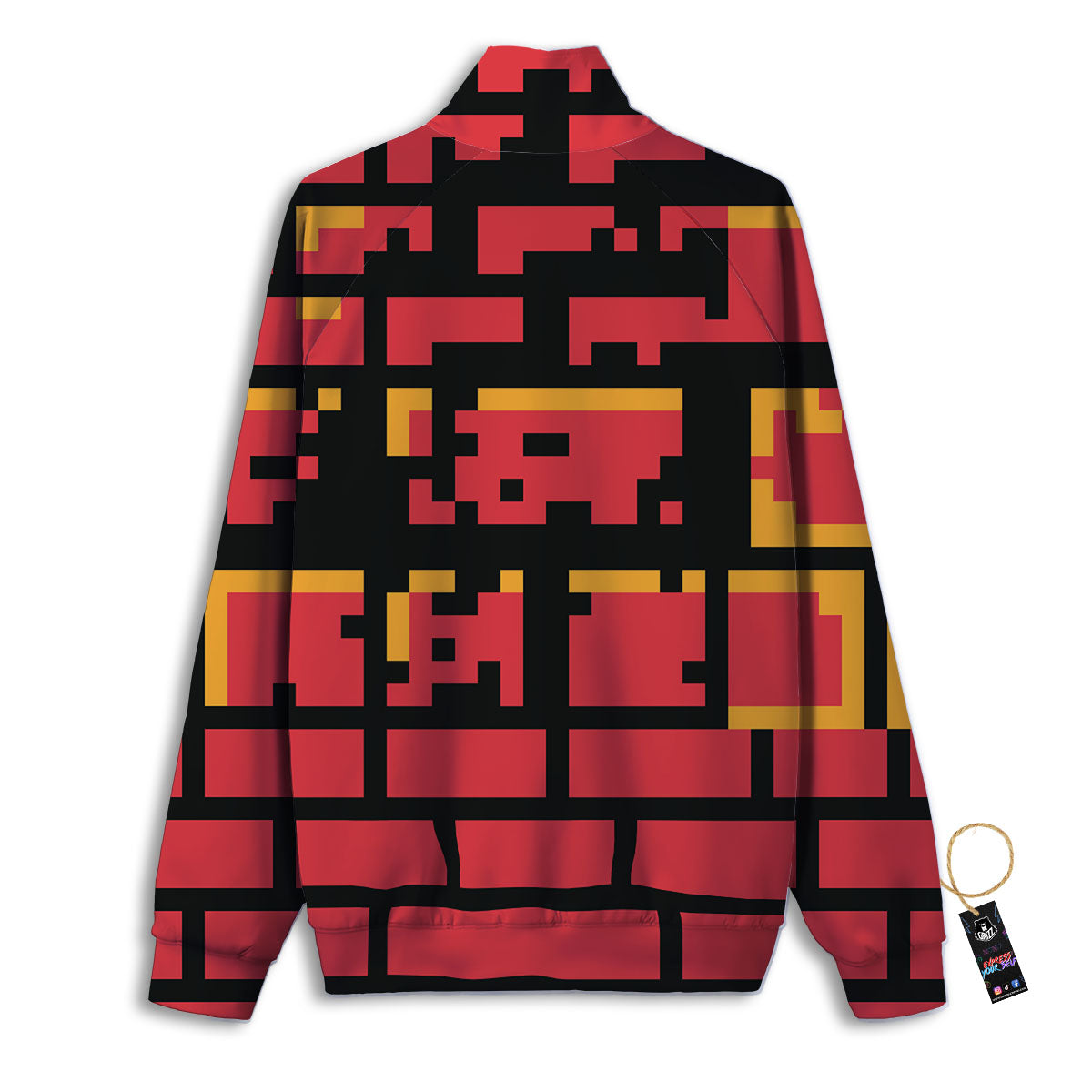 Wall Orange 8-Bit Pixel Print Track Jacket-grizzshop