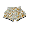 Walrus Brown And White Print Pattern Muay Thai Boxing Shorts-grizzshop