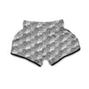 Walrus Grey Print Pattern Muay Thai Boxing Shorts-grizzshop