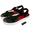 War Memorial American Print Black Open Toe Sandals-grizzshop