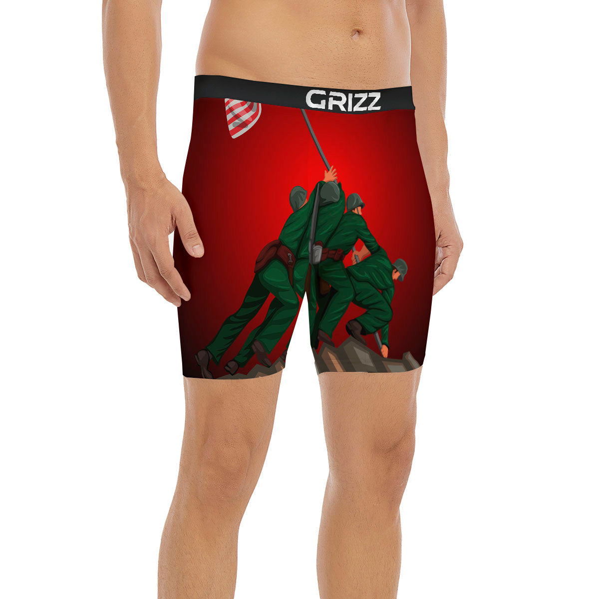 War Memorial American Print Boxer Briefs-grizzshop