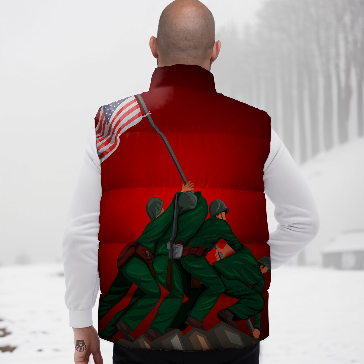War Memorial American Print Down Vest