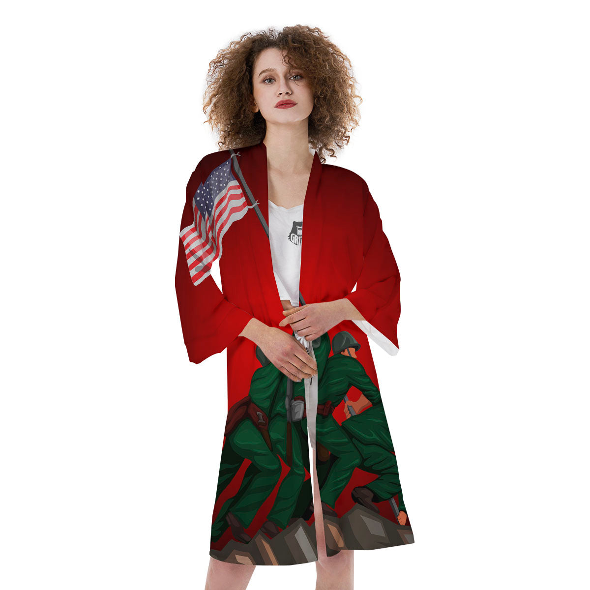 War Memorial American Print Kimono-grizzshop