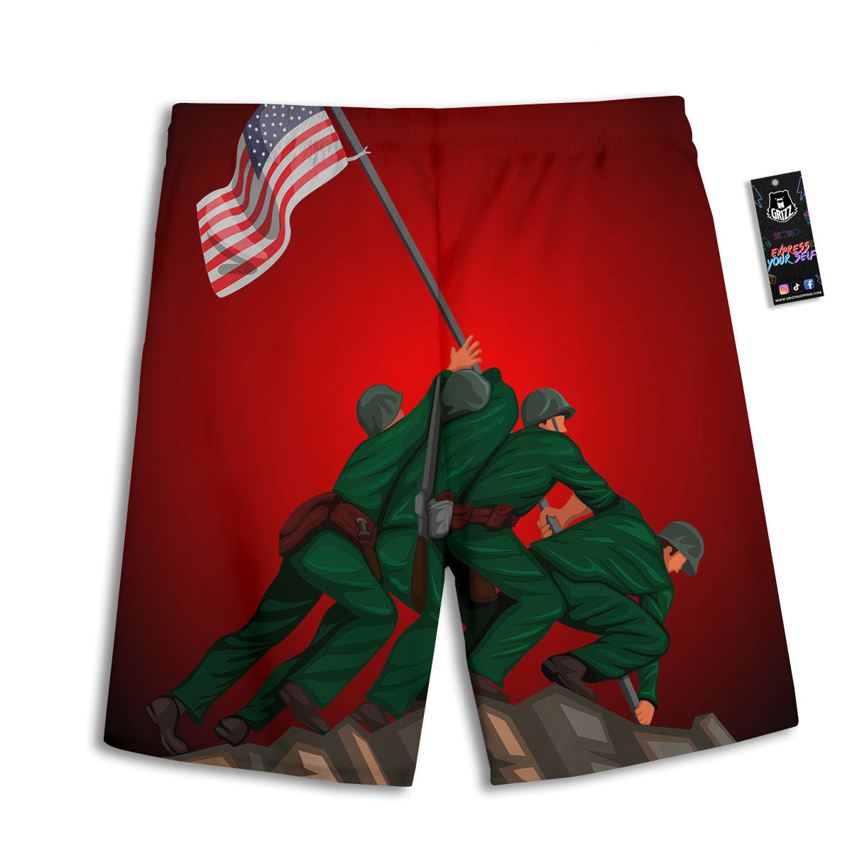War Memorial American Print Men's Athletic Shorts