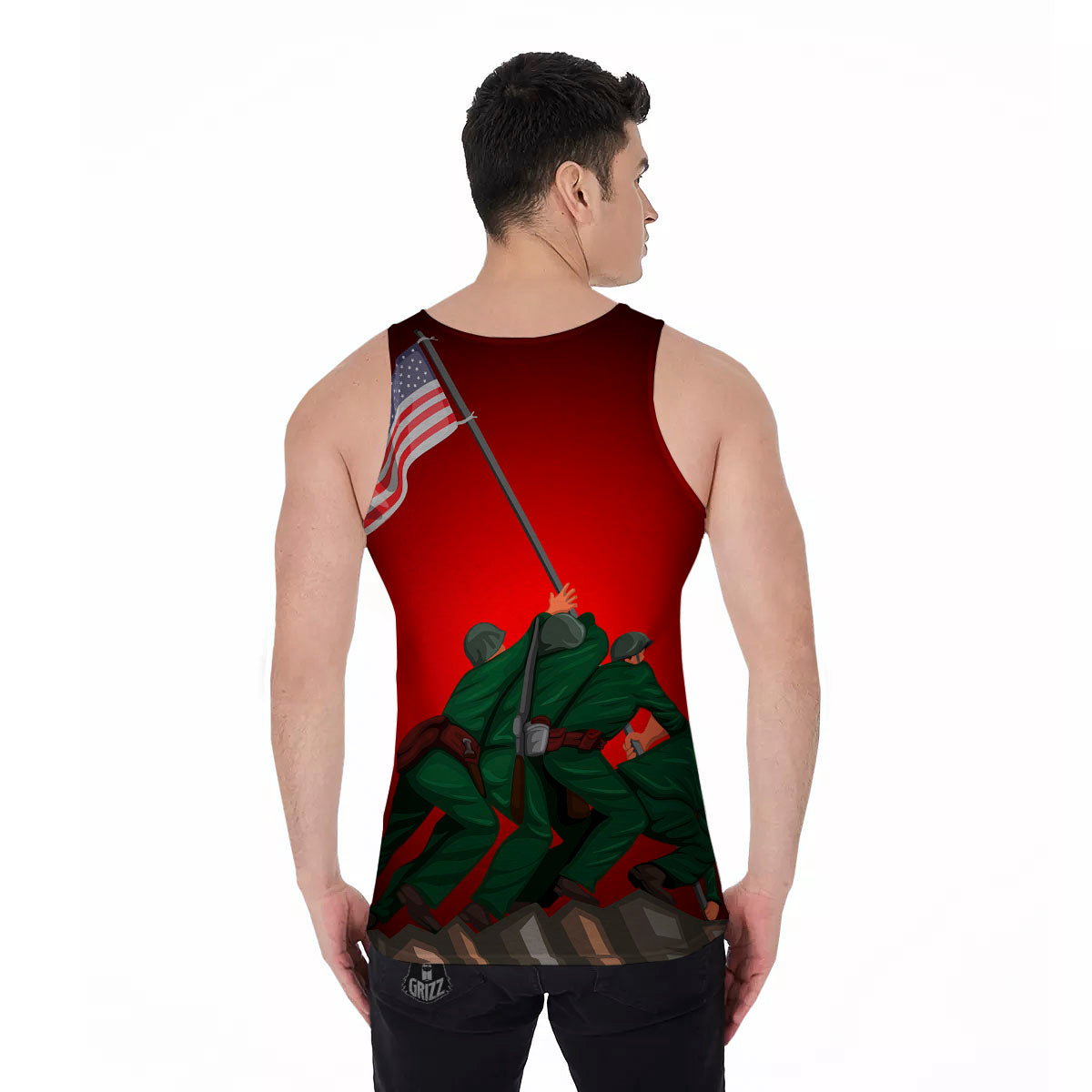 War Memorial American Print Men's Tank Top-grizzshop