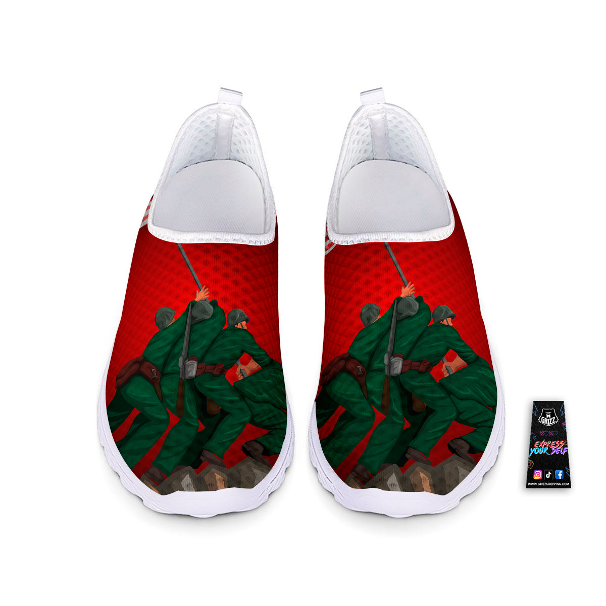 War Memorial American Print Nurse Shoes-grizzshop