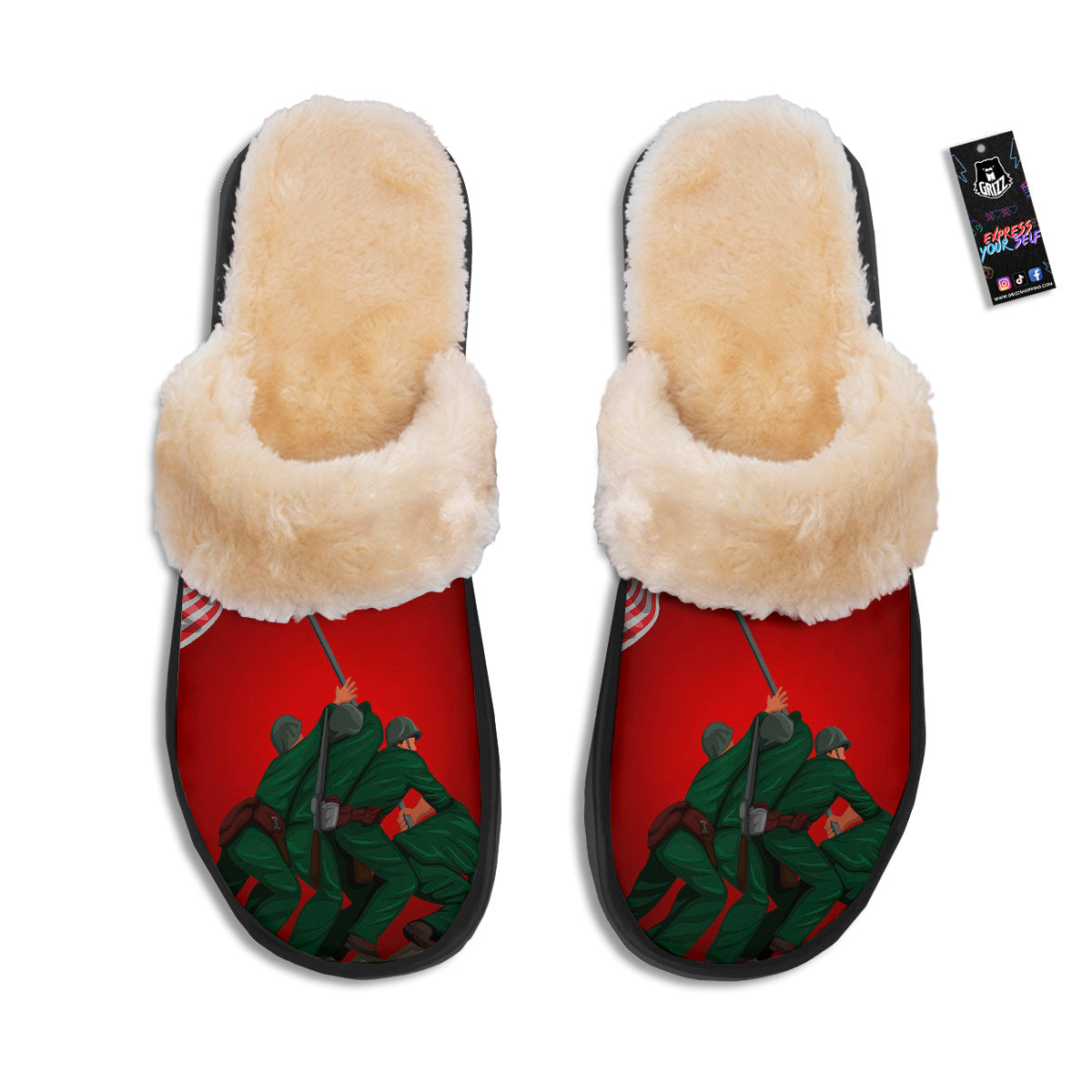 War Memorial American Print Slippers-grizzshop