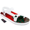 War Memorial American Print White Open Toe Sandals-grizzshop