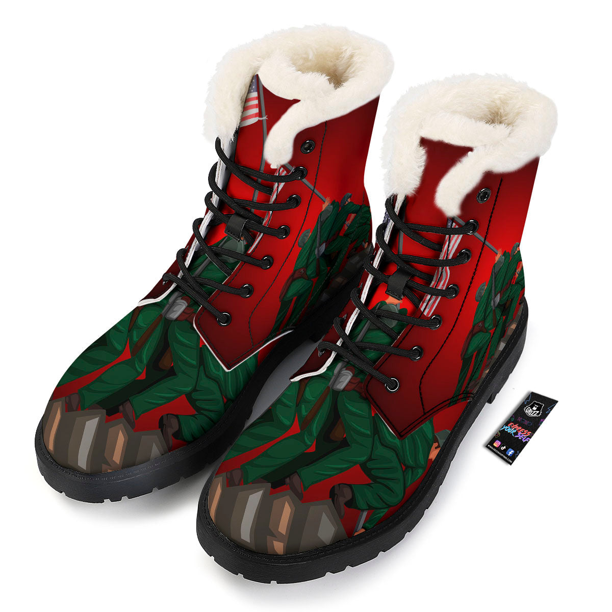 War Memorial American Print Winter Boots-grizzshop