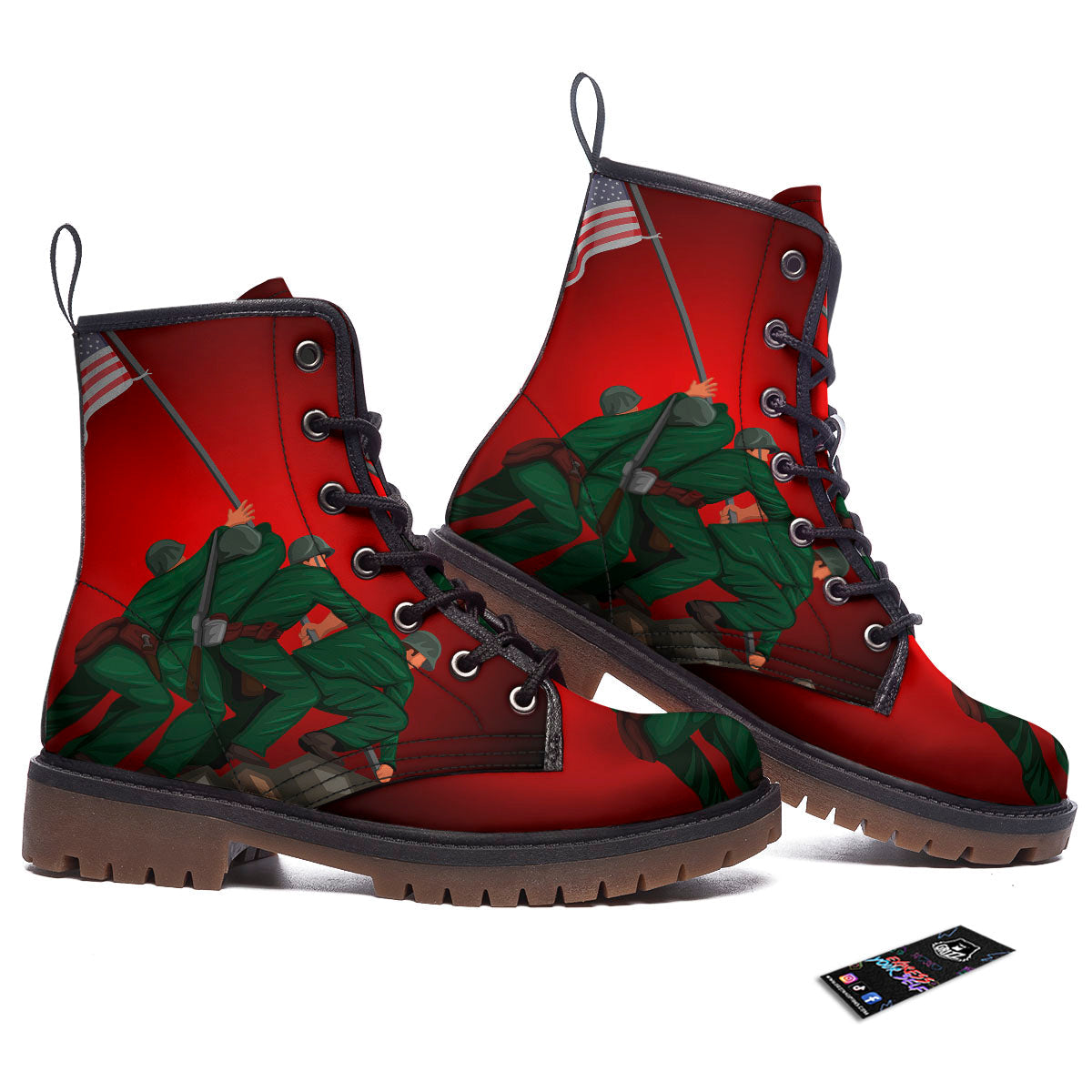 War Memorial American Print Work Boots-grizzshop