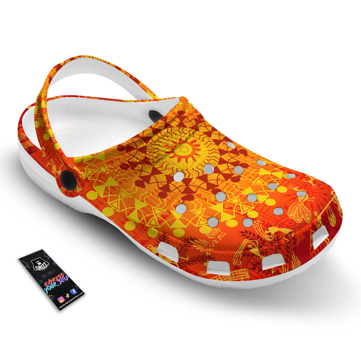 Warli Tribal Ancient Indian Print Clog-grizzshop