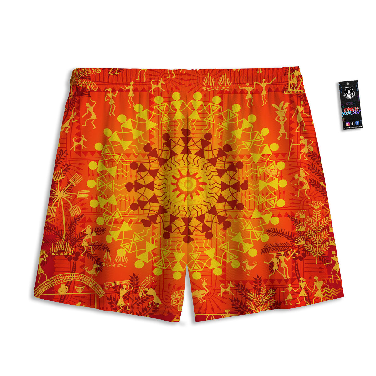 USA Star Fourth of July Print Pattern Mesh Shorts