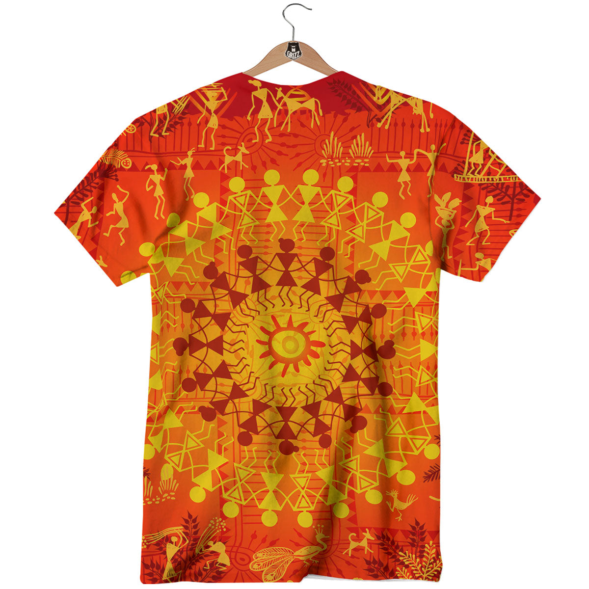 Warli Tribal Ancient Indian Print T-Shirt-grizzshop
