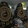 Warli Tribal Gold And Black Print Car Seat Covers-grizzshop