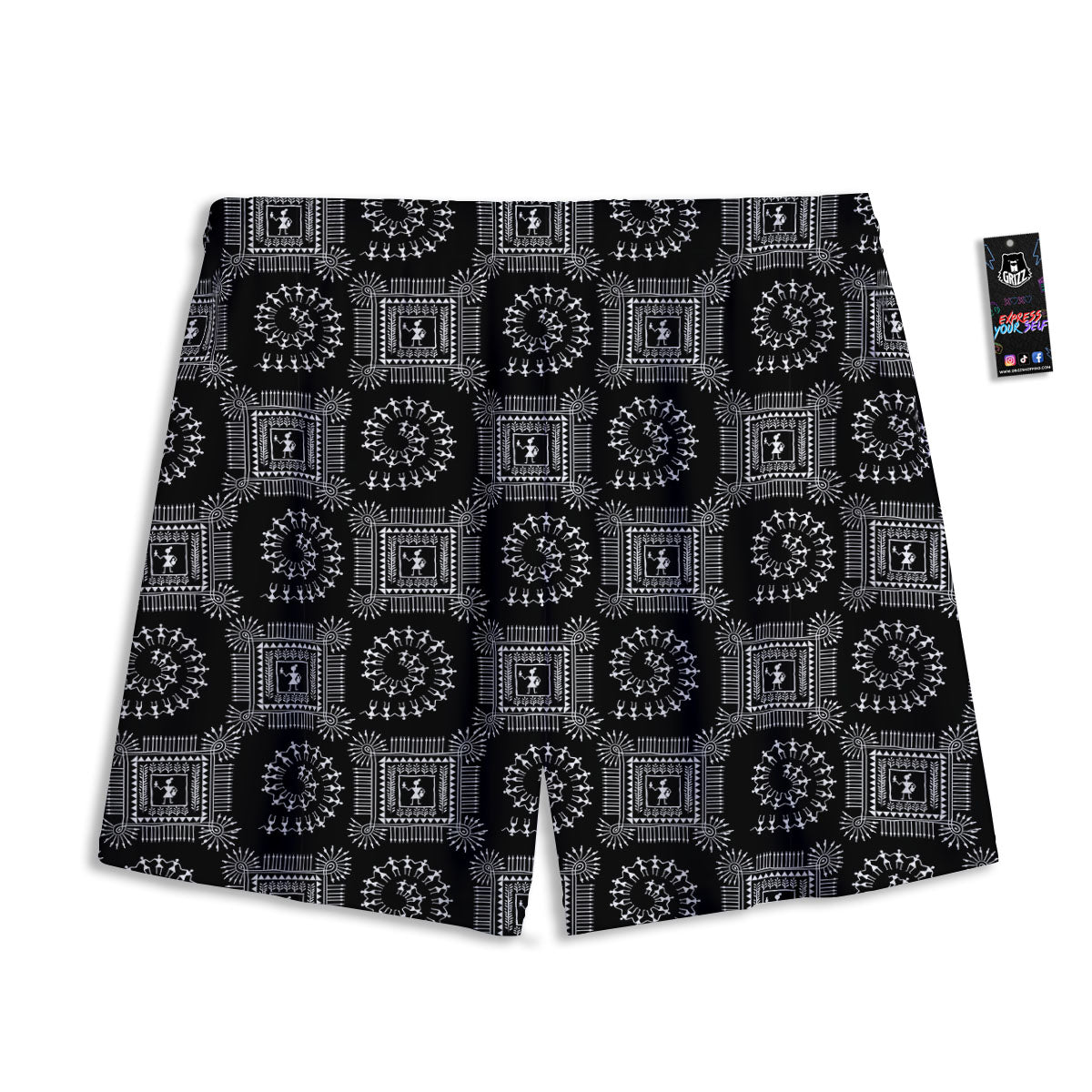 Vegan Cute Print Pattern Mesh Shorts
