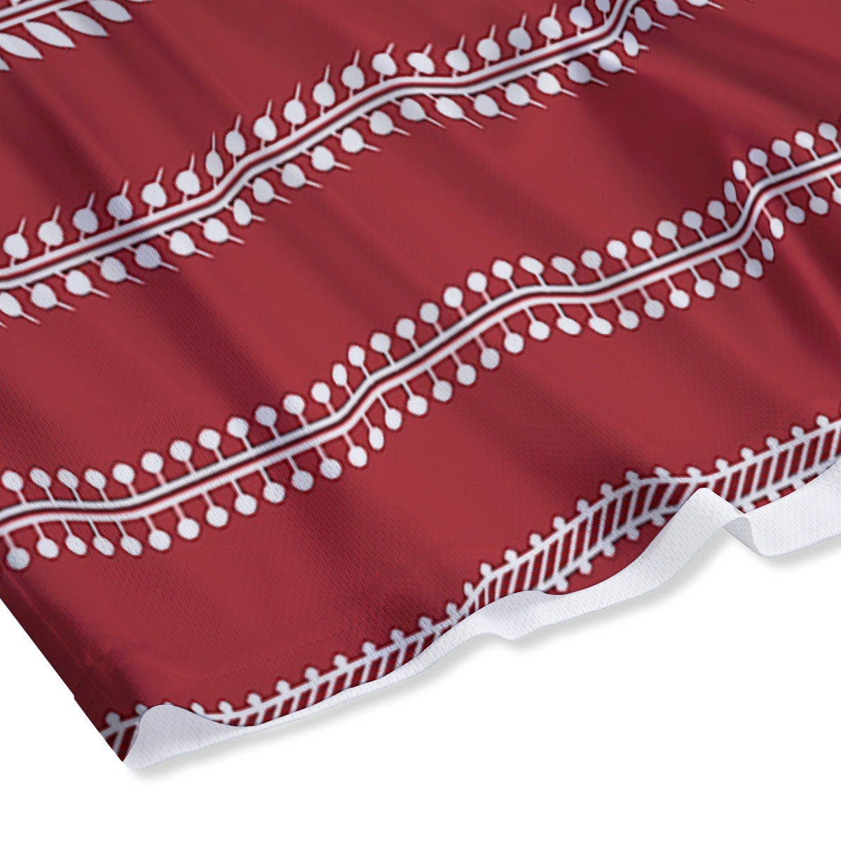 Warli Tribal White And Red Print Mesh Shorts