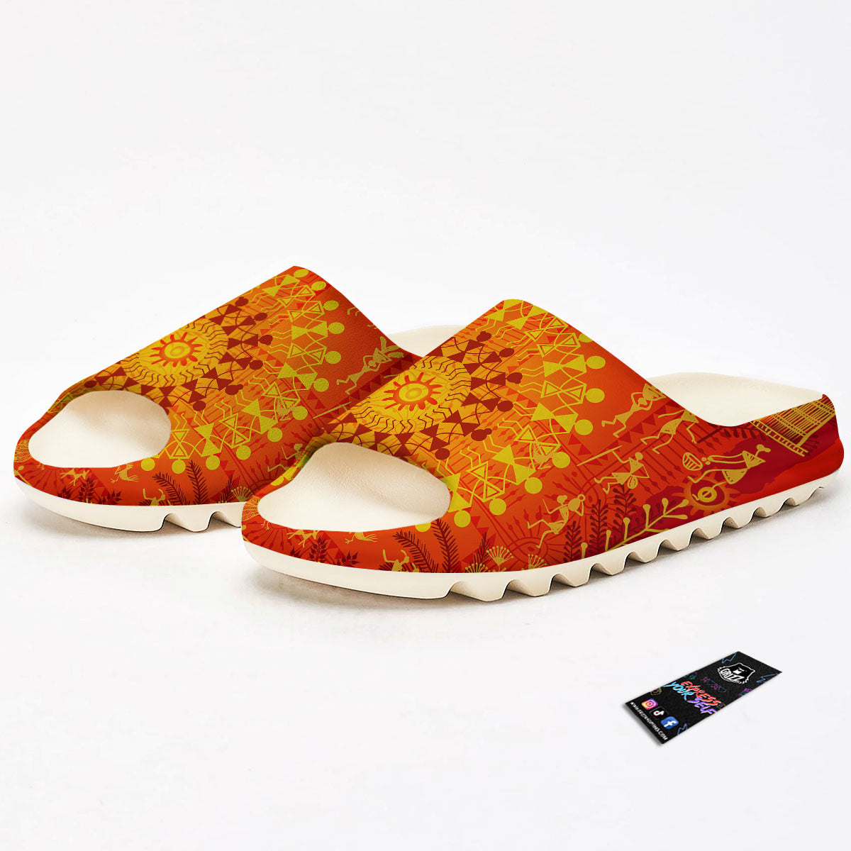 Warli Tribal Ancient Indian Print Sandals-grizzshop