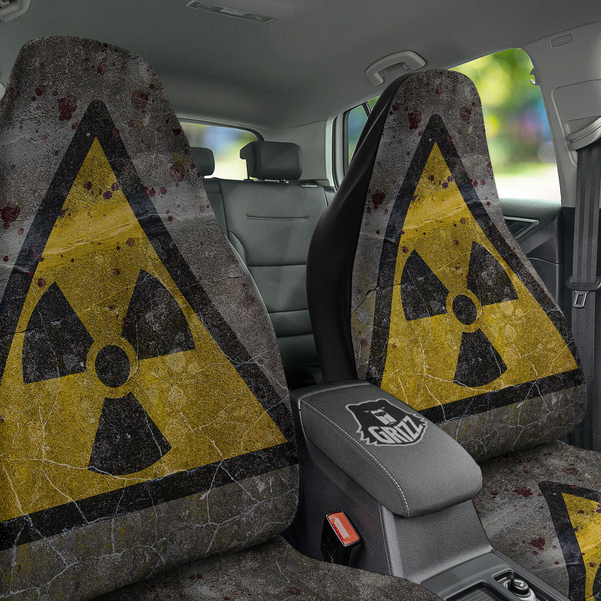 Warning Nuclear Symbol Print Car Seat Covers-grizzshop