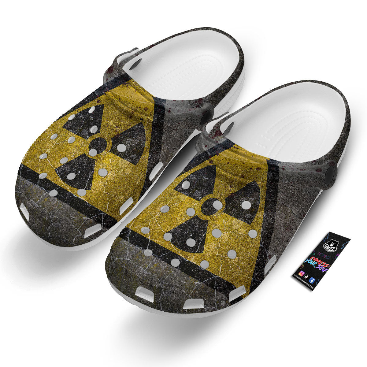 Warning Nuclear Symbol Print Clog-grizzshop