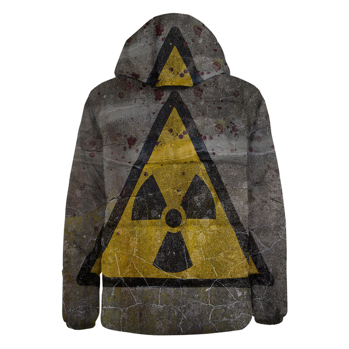 Warning Nuclear Symbol Print Down Jacket-grizzshop