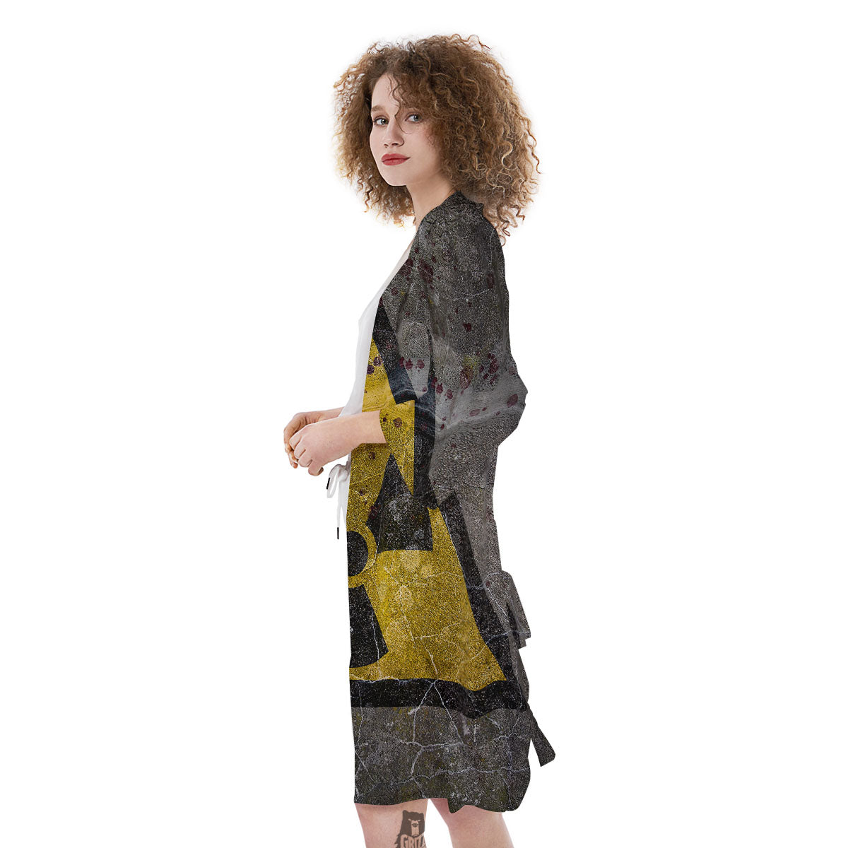 Warning Nuclear Symbol Print Kimono-grizzshop